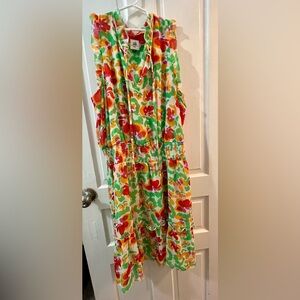 Cabi Spirit Dress, green yellow red Pattern XXL Was $142